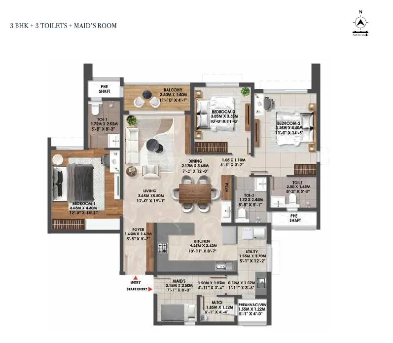 Brigade Altius Unit Plan 4BHK